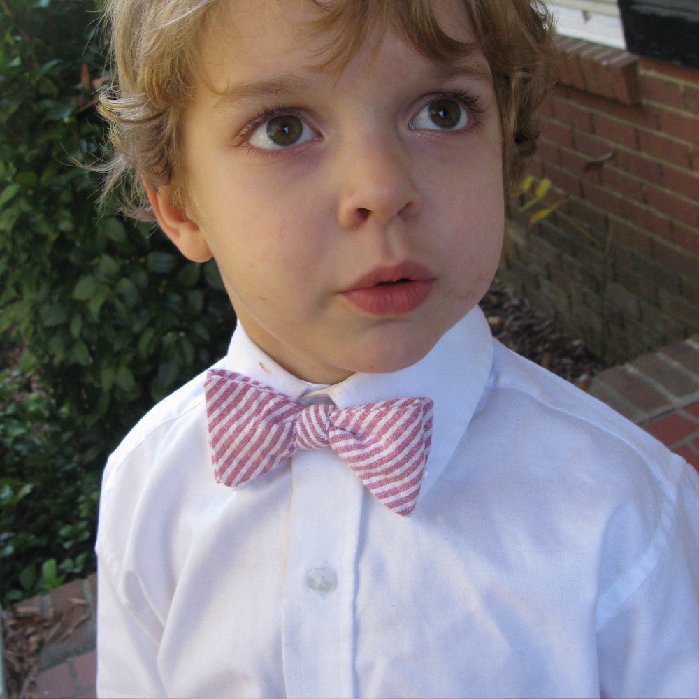 Seersucker: Boy's Carolina Cotton Bow Tie - Red, White, and Blue – Collared  Greens